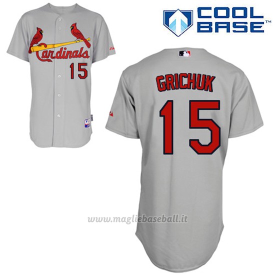 Maglia Baseball Uomo St. Louis Cardinals Randal Grichuk Majestic Giocatore Grigio Cool Base